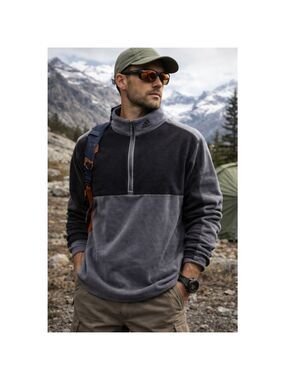 Men's Adidas Gray Black ClimaWarm 1/4 Zip Sweatshirt XL